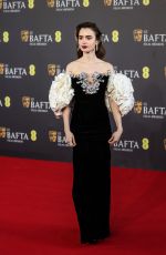 LILY COLLINS at EE Bafta Film Awards 2024 in London 02/18/2024