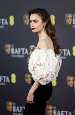 LILY COLLINS at EE Bafta Film Awards 2024 in London 02/18/2024