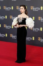 LILY COLLINS at EE Bafta Film Awards 2024 in London 02/18/2024