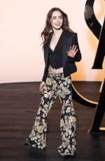 LILY COLLINS at YSL Fashion Show at Paris Fashion Week 02/27/2024