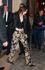 LILY COLLINS Leaves YSL Afterparty at Paris Fashion Week 02/27/2024