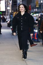 LILY GLADSTONE Arrives at Late Show with Stephen Colbert in New York 02/14/2024