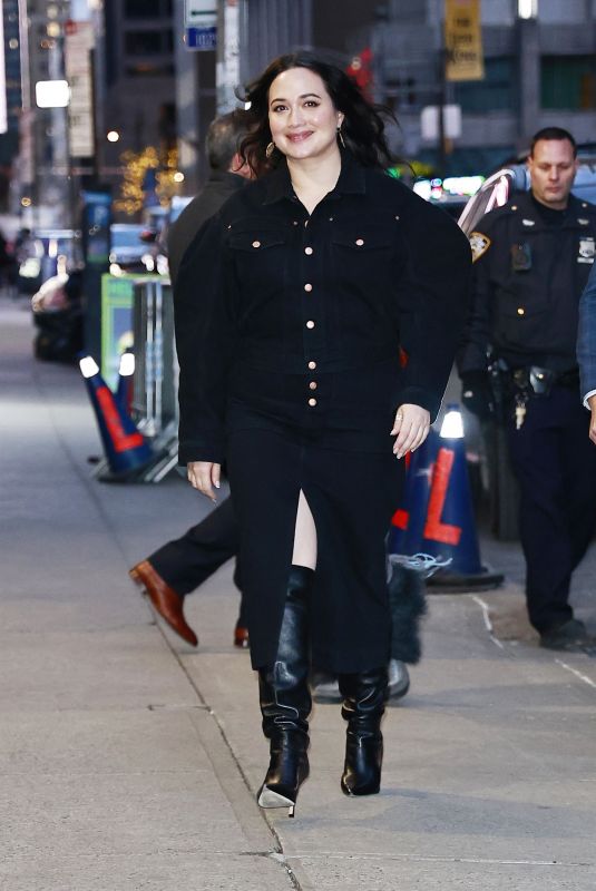 LILY GLADSTONE Arrives at Late Show with Stephen Colbert in New York 02/14/2024
