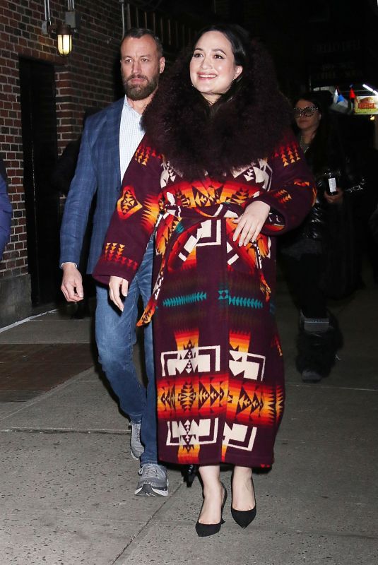 LILY GLADSTONE Leaves Late Show with Stephen Colbert in New York 02/14/2024