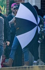 LINDSAY LOHAN on the Set of Our Little Secret in Atlanta 01/31/2024