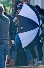 LINDSAY LOHAN on the Set of Our Little Secret in Atlanta 01/31/2024