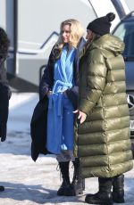 LOTTIE MOSS with Her Makeup Artist and Wardrobe Assistant in Bucharest 02/13/2024