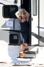 LOTTIE MOSSat her Diana Trailer on the Set of April X in Bucharest 02/06/2024