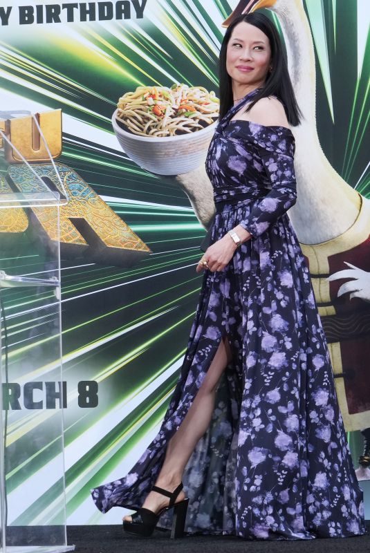 LUCY LIU at James Hong Hand and Foot Imprinting Ceremony in Hollywood 02/22/2024