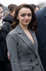 MAISIE WILLIAMS Arrives at Christian Dior Fashion Show at Paris Fashion Week 02/27/2024
