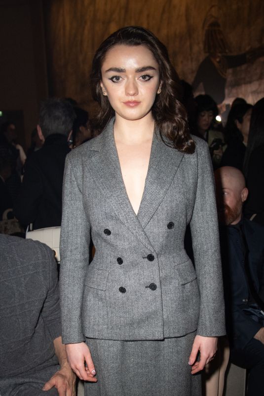 MAISIE WILLIAMS at Christian Dior Fashion Show at Paris Fashion Week 02/27/2024