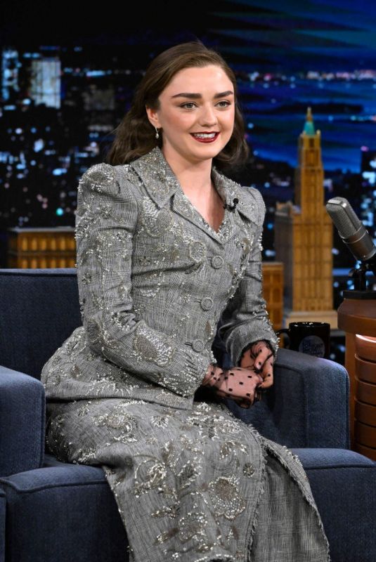 MAISIE WILLIAMS at Tonight Show Starring Jimmy Fallon in New York 02/12/2024