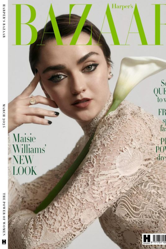 MAISIE WILLIAMS in Harper’s Bazaar magazine, March 2024