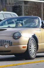 MALIN AKERMAN Out Cruising in Her Beige Ford Thunderbird in Los Angeles 02/02/2024