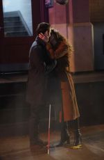 MARGARITA LEVIEA Shoots an Kissing Scene for Daredevil: Born Again Series in New York 01/31/2024