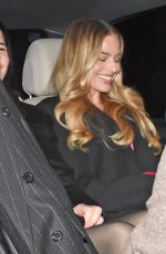 MARGOT ROBBEI Leaves a Restaurant in London 02/16/2024
