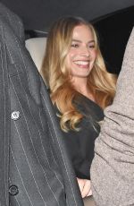 MARGOT ROBBEI Leaves a Restaurant in London 02/16/2024
