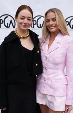 MARGOT ROBBIE and EMMA STONE at Producers Guild of America Awards Nominee Breakfast in Los Angeles 02/24/2024