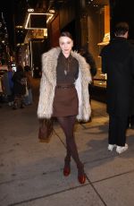 MARY LEEST Arrives at Tod’s Madison Avenue Store in New York 02/13/2024