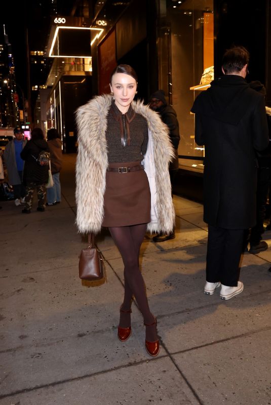 MARY LEEST Arrives at Tod’s Madison Avenue Store in New York 02/13/2024