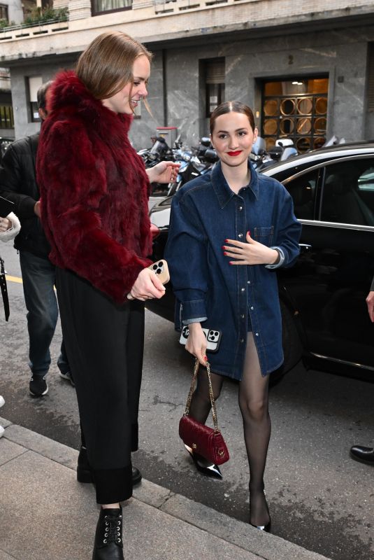 MAUDE APATOW Arrives at Palazzo Parigi at Milan Fashion Week 02/23/2024