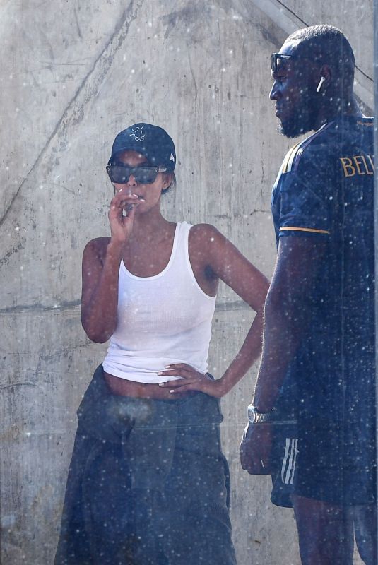 MAYA JAMA and Stormzy Smoking a Roll-up while Departing from South Africa 02/20/2024