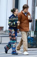 MILLIE BOBBY BROWN and Jake Bongiovi Out for Coffee in New York 02/19/2024