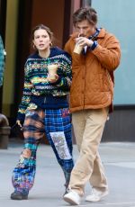 MILLIE BOBBY BROWN and Jake Bongiovi Out for Coffee in New York 02/19/2024