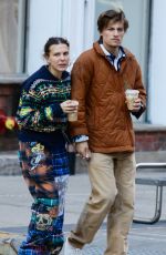 MILLIE BOBBY BROWN and Jake Bongiovi Out for Coffee in New York 02/19/2024