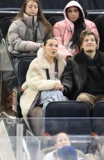 MILLIE BOBBY BROWN at New York Rangers vs Montreal Canadiens NHL Game at Madison Square Garden 02/15/2024