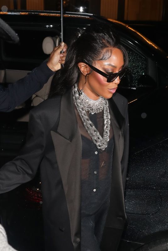 NAOMI CAMPBELL Arrives at Hugo Boss LFW Party at The Twenty Two Mayfair in London 02/17/2024