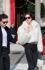NICOLA PELTZ and Brooklyn Beckham Out for Lunch in Paris 02/28/2024