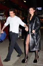 NICOLA PELTZ Arrives at YSL Pop-up Store in New York 02/08/2024