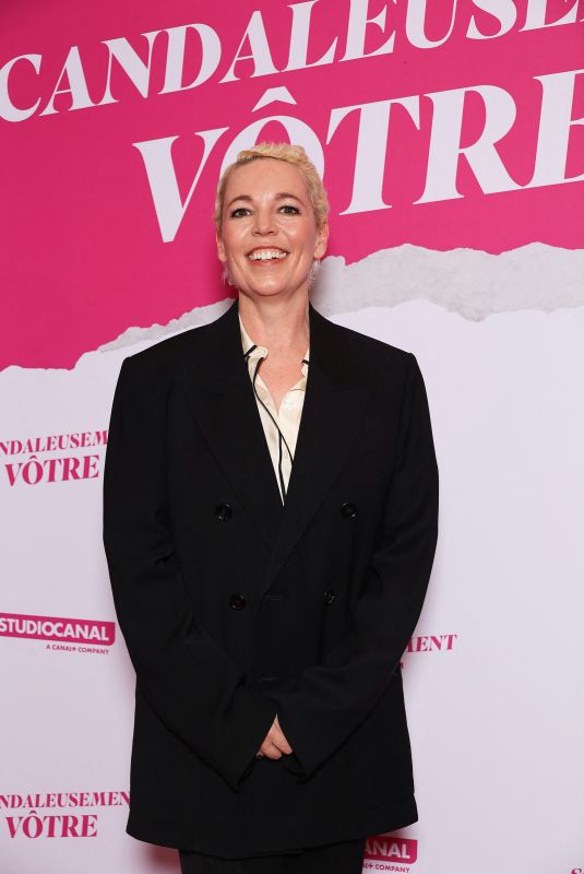 OLIVIA COLMAN at Wicked Little Letters - Scandaleusement Votre Premiere at Drugstore Publicis Cinema in Paris 02/14/2024