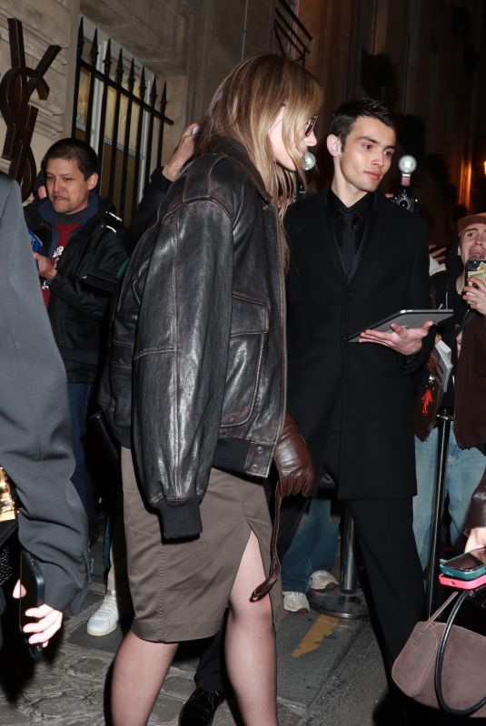 OLIVIA WILDE Leaves YSL Afterparty at Paris Fashion Week 02/27/2024