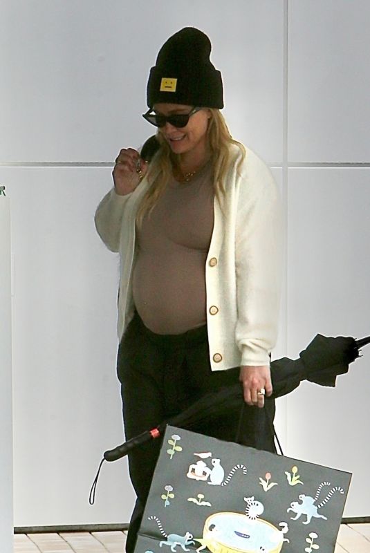 Pregnant HILARY DUFF Out Shopping in Beverly Hills 02/06/2024