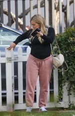 Pregnant HILARY DUFF Taking Her Daughter to a Piano Class in Los Angeles 02/08/2024