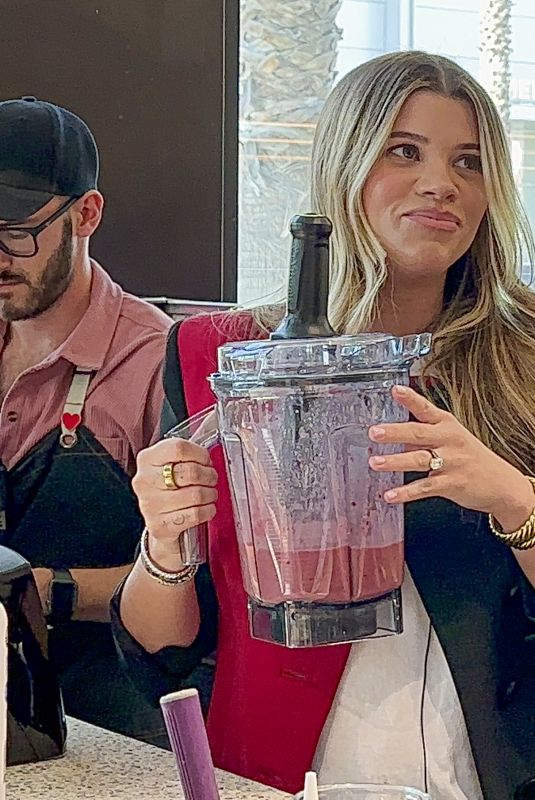 Pregnant SOFIA RICHIE Unveils Her New Smoothie Colab with Erewhon Grocery Store Sweet Cherry Smoothie on Valentine’s Day 02/14/2024