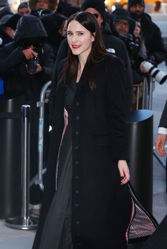 RACHEL BROSNAHAN Arrives at Thom Browne Fashion Show in New York 02/14/2024