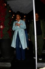 RACHEL LINDSAY Leaves Catch Steak in West Hollywood 02/09/2024