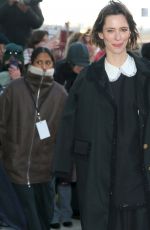 REBECCA HALL Arrives at Thom Browne Fashion Show in New York 02/14/2024