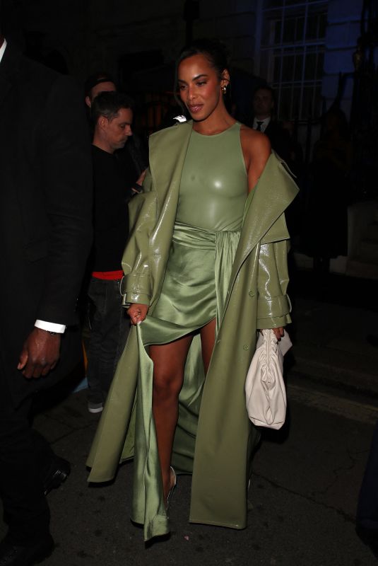 ROCHELLE HUMES Arrives at British Vogue and Tiffany & Co BAFTA Afterparty in London 02/18/2024