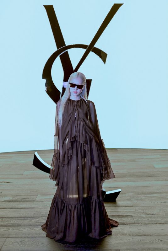 ROSE at Saint Laurent Womenswear Fall/Winter 2024-2025 Show at Paris Fashion Week 02/27/2024