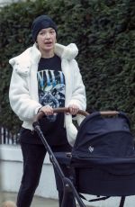 ROXY HORNER Out with Her Baby in Notting Hill 01/31/2024