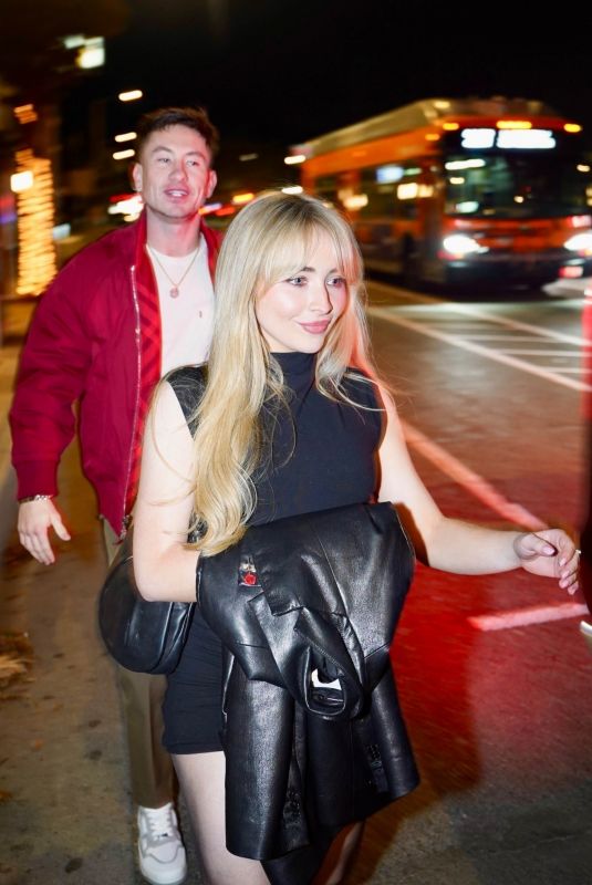 SABRINA CARPENTER Out for Dinner in Los Angeles 02/12/2024