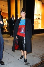 SAI DE SILVA Arrives at Tod’s Madison Avenue Store in New York 02/13/2024