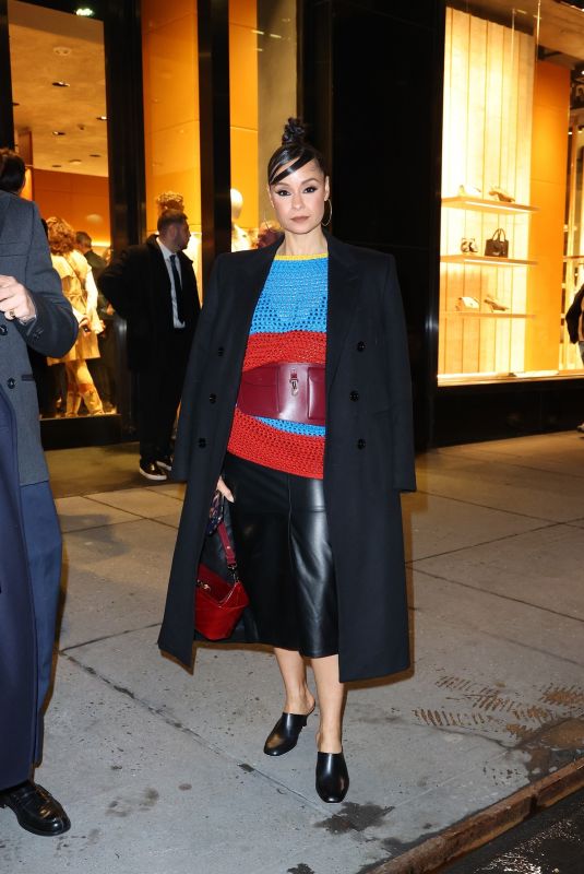 SAI DE SILVA Arrives at Tod’s Madison Avenue Store in New York 02/13/2024