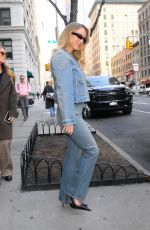 SYDNEY SWEENEY in Double Denim Out and About in New York 02/27/2024