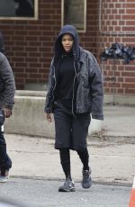 TEYANA TAYLOR on the Set of Pail Thomas Anderson
