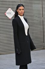 TINA KUNAKEY Arrives at Courreges Fashion Show at Paris Fashion Week 02/28/2024